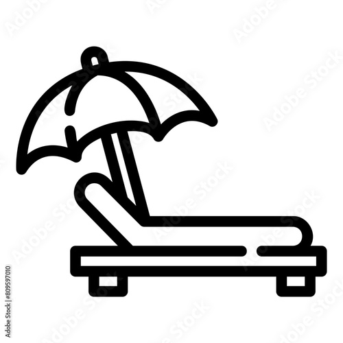 sunbed outline icon