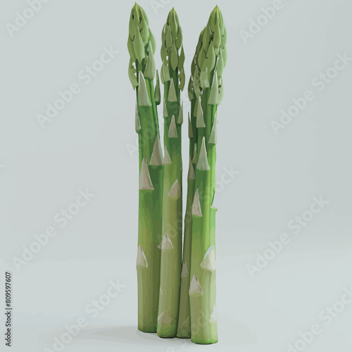 Asparagus isolated on a white background. 3d render.