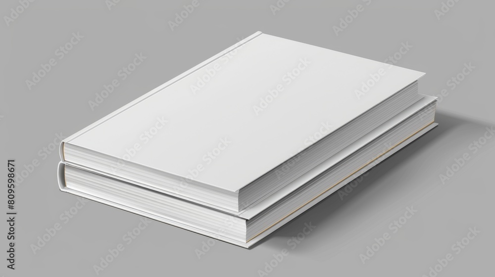 A modern realistic mock up of a 3D lying closed catalog, a pile of large textbooks, a pile of diaries or dictionaries with a white cover. A modern realistic mock up of a 3D lying closed catalog, a pile of large textbooks, a pile of diaries or dictionaries with a white cover.