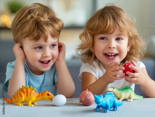 children playing with toys photo