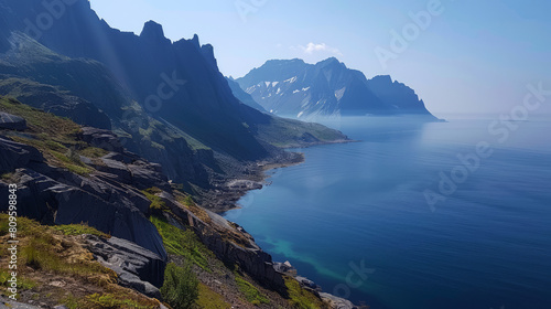 Stunning scenery in Norway s Senja  where the Arctic Sea meets the mountains.