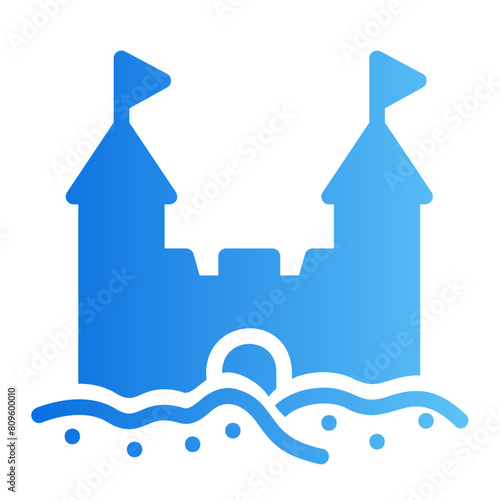 sand castle gradient icon