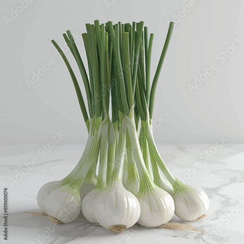 a bunch of garlic that is on a marble table