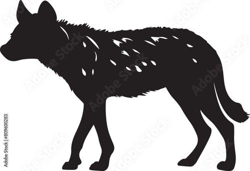 Hyena Silhouette Vector Illustration White Background