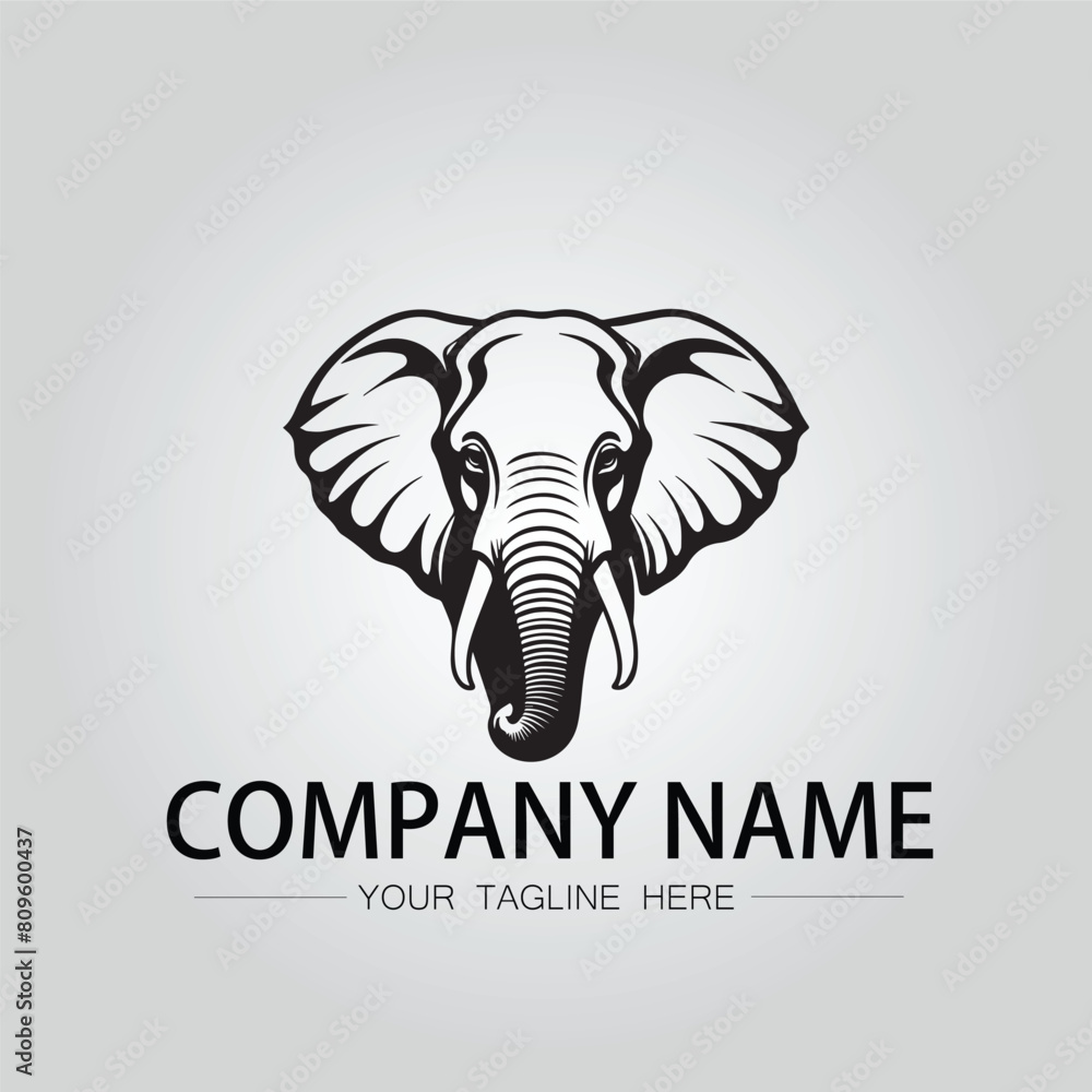 Elephant head logo company design vector image on the white background Elephant head logo company design vector image on the white background