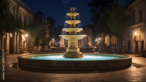 nighttime fountain