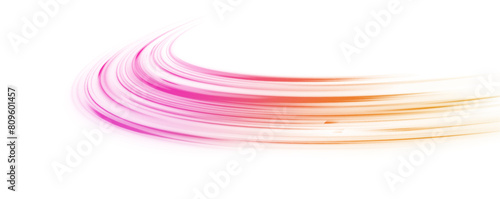 Sport car is made of polygons, lines and connected dots. Racing cars dynamic flash effects city road with long exposure night ligh. Vector PNG glitter light fire flare trace.	