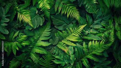 Green fern leaf texture  nature background  tropical leaf