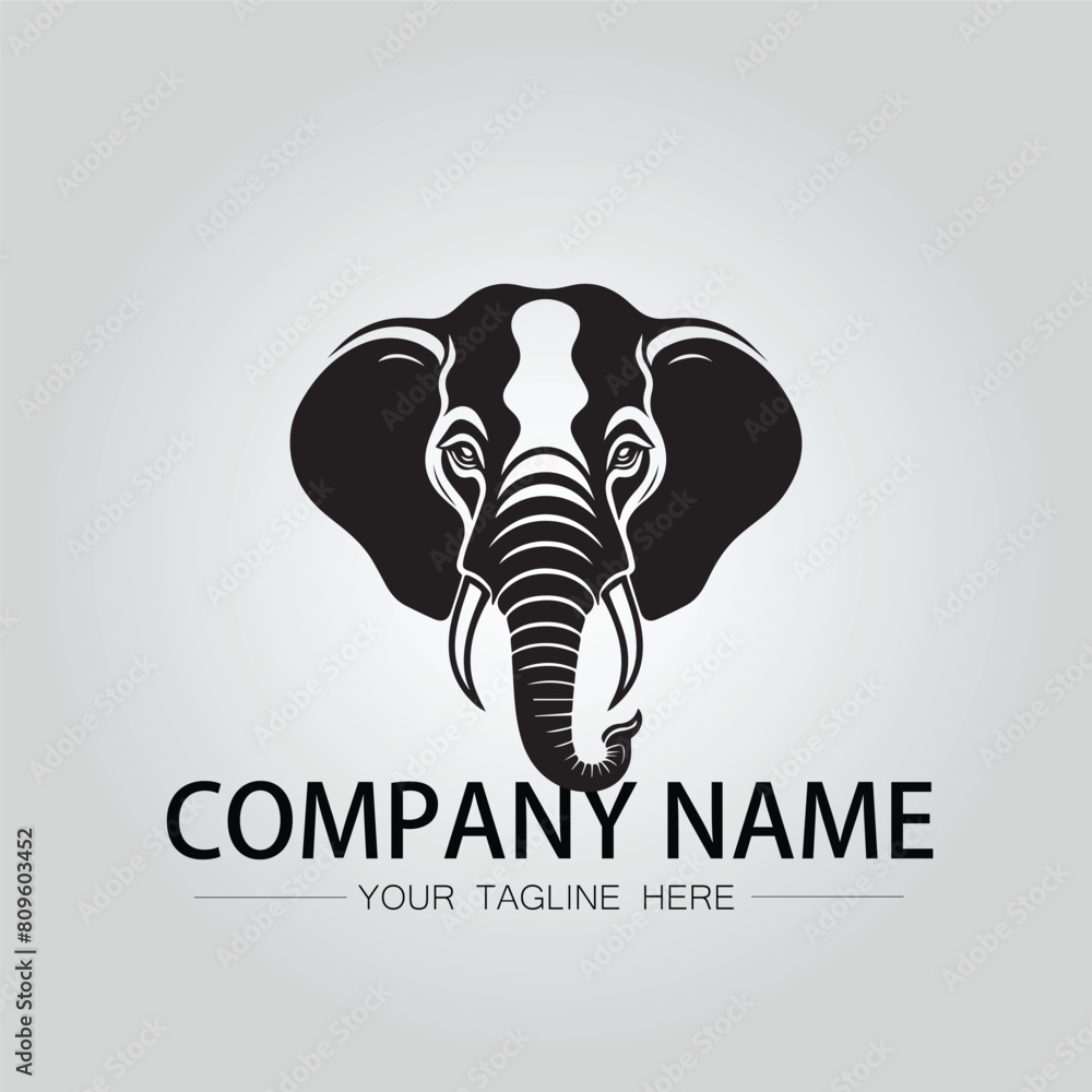 Elephant head logo company design vector image on the white background Elephant head logo company design vector image on the white background