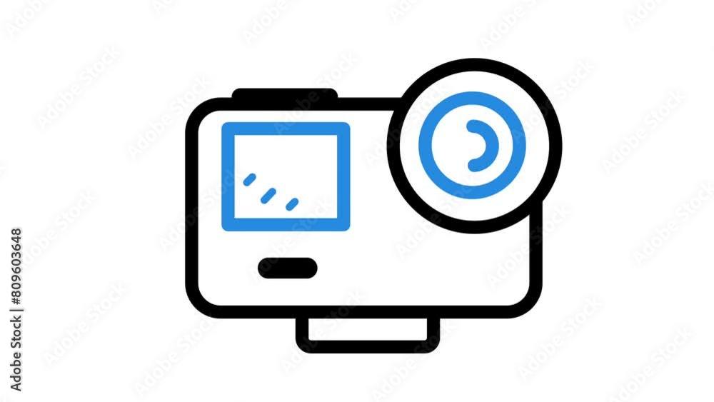 Animation of camera Icon suitable for content creator, presentation