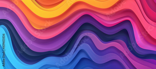 Creative curved paper background, abstract multi-layered paper background 3D rendering illustration photo