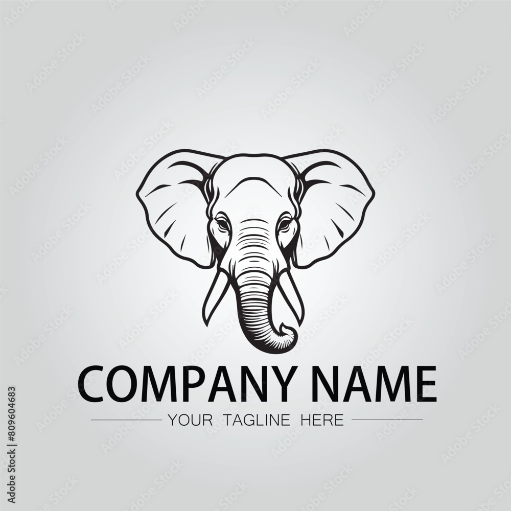 Elephant head logo company design vector image on the white background Elephant head logo company design vector image on the white background