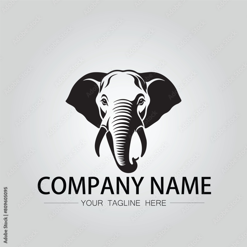 Elephant head logo company design vector image on the white background Elephant head logo company design vector image on the white background