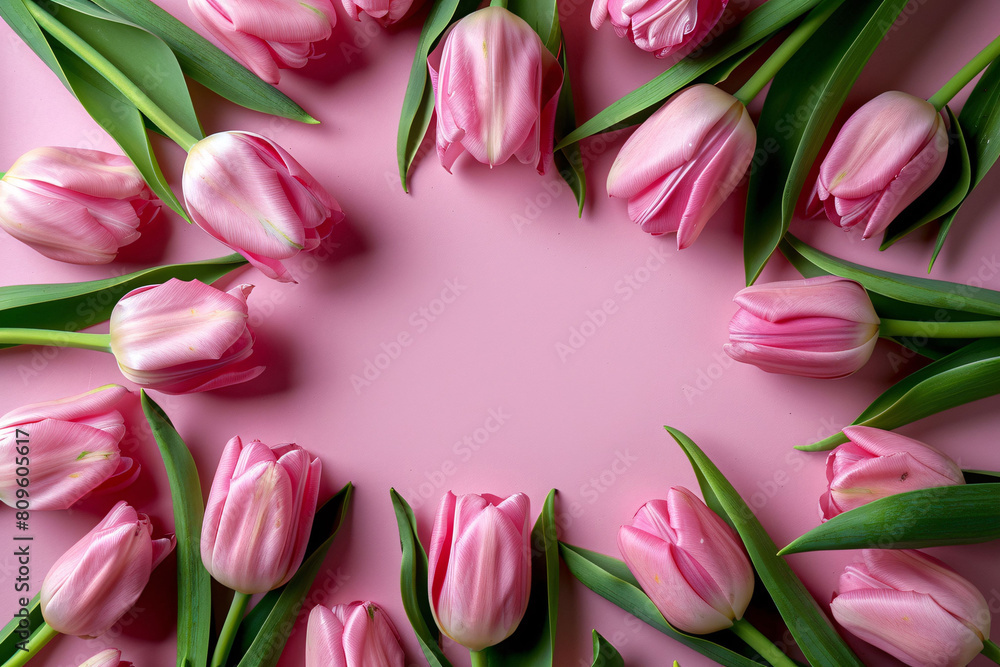 Tulips and gift boxes on white background top view, Valentine's Day thanksgiving concept illustration Tulips and gift boxes on white background top view, Valentine's Day thanksgiving concept illustration