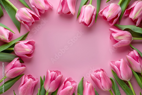 Wallpaper Mural Tulips and gift boxes on white background top view, Valentine's Day thanksgiving concept illustration Torontodigital.ca