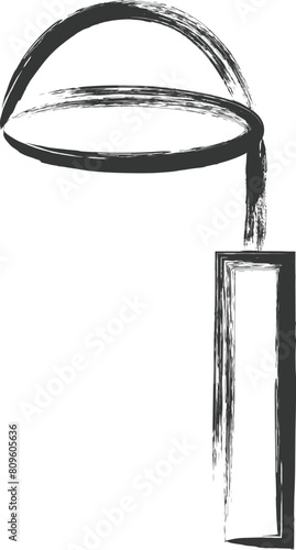 日用品関連の筆書き単品イラスト　お玉