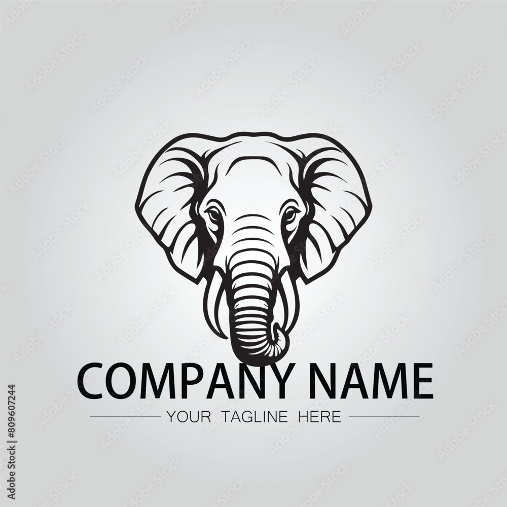 Elephant head logo company design vector image on the white background Elephant head logo company design vector image on the white background