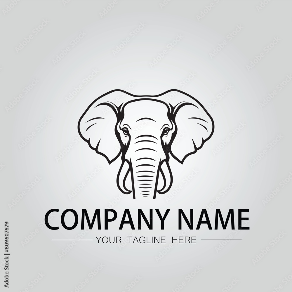 Obraz premium Elephant head logo company design vector image on the white background