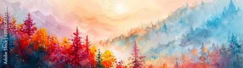 Watercolor style wallpaper a sense of awe fills the air, as the beauty of nature's design reveals itself in every detail.