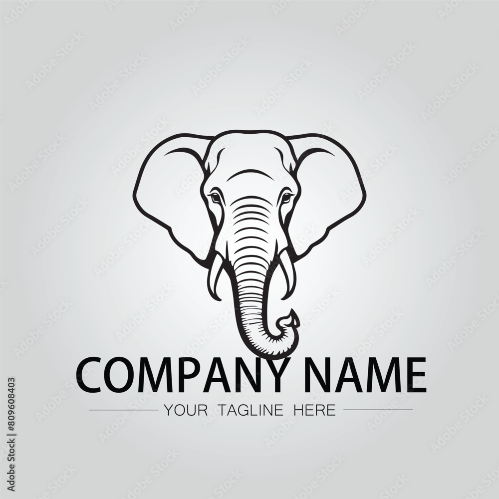 Elephant head logo company design vector image on the white background Elephant head logo company design vector image on the white background