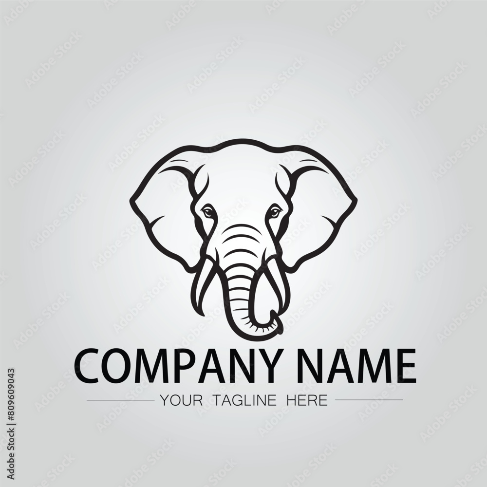 Obraz premium Elephant head logo company design vector image on the white background