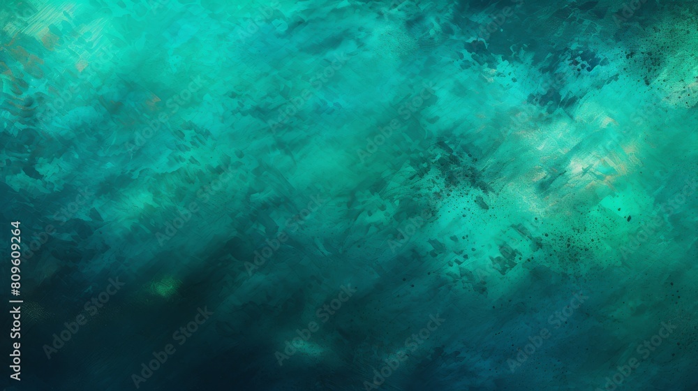 Abstract Aquatic Texture With Shades of Teal and Dark Splatters. Generative AI