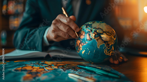 Photo realistic as Global Trade Compliance Auditor Ensuring Standardization concept as A global trade compliance auditor ensures standardization and adherence to international trad photo