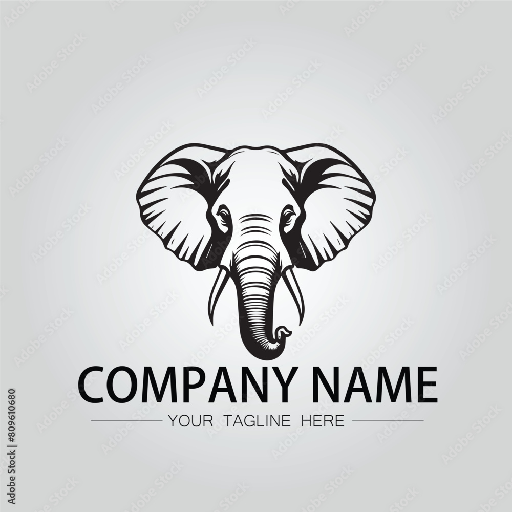 Elephant head logo company design vector image on the white background Elephant head logo company design vector image on the white background
