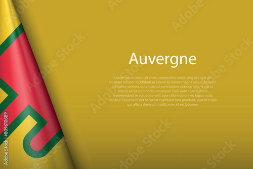 3d flag Auvergne, historical province of France