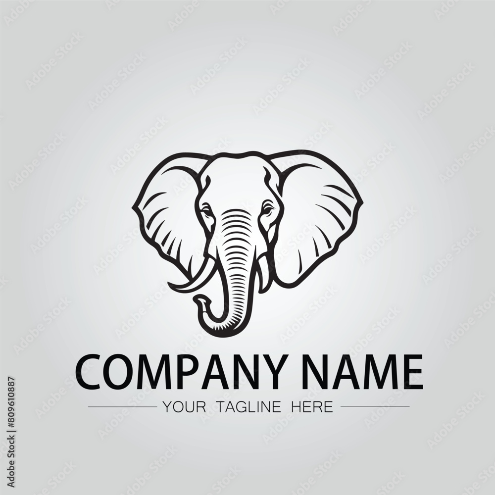 Elephant head logo company design vector image on the white background Elephant head logo company design vector image on the white background