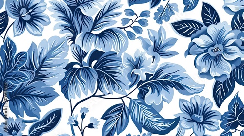 classic blue and white porcelain patterns photo