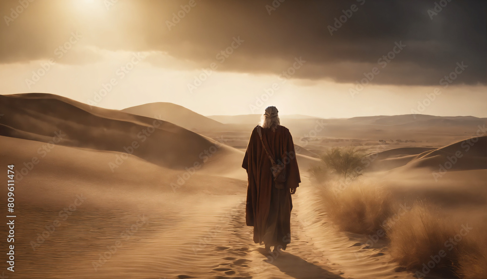 silhouette of a person in the desert