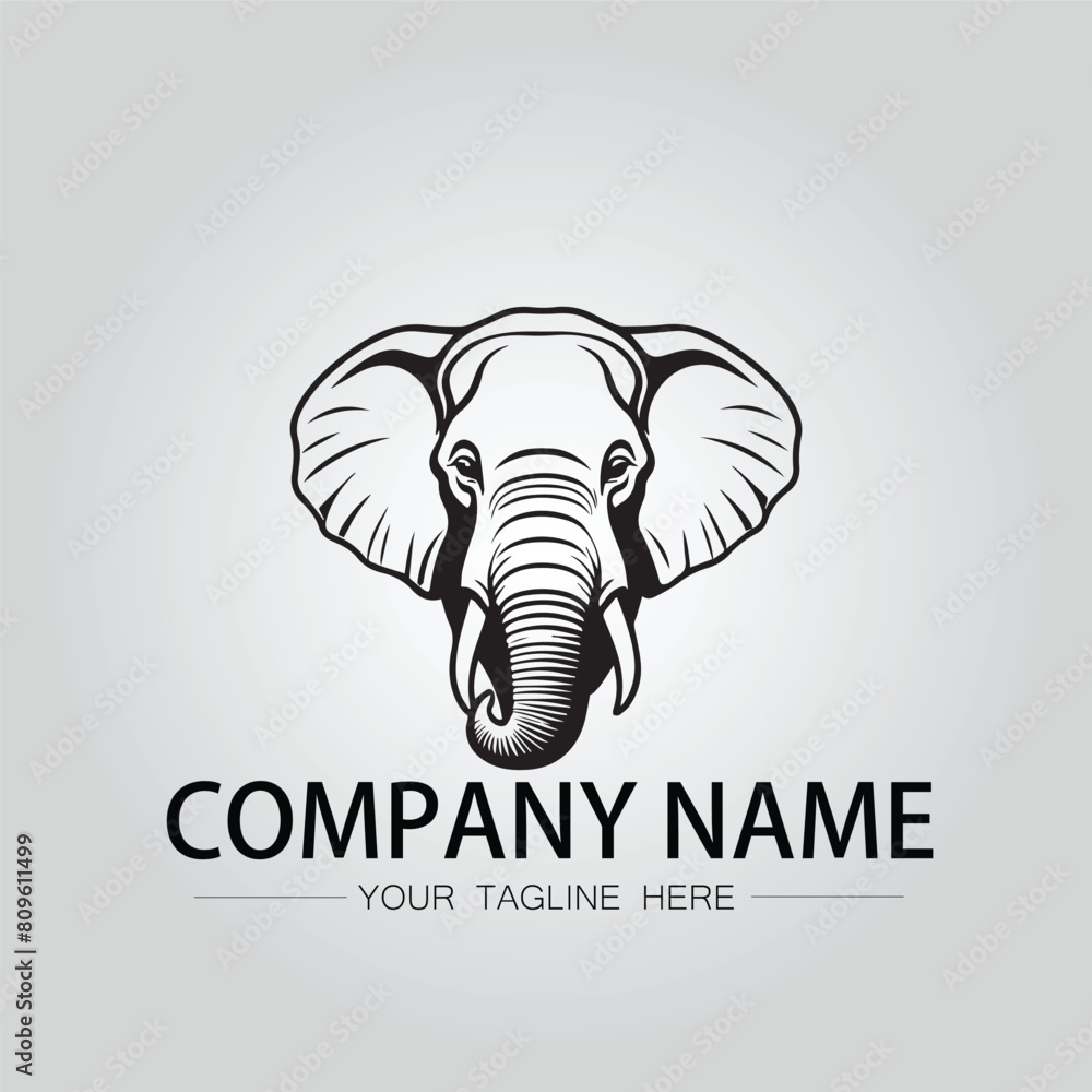 Elephant head logo company design vector image on the white background Elephant head logo company design vector image on the white background