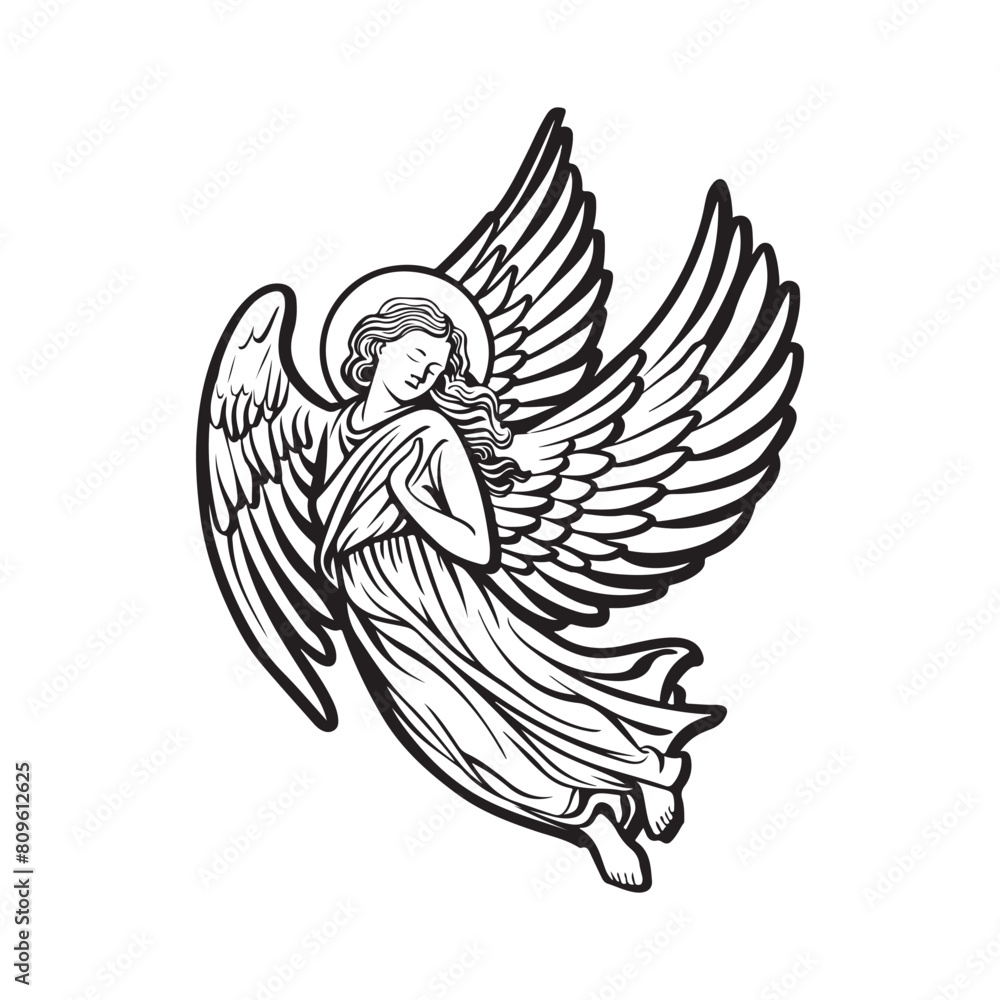 Angel Vector Images. illustration of Angel on white background Angel Vector Images. illustration of Angel on white background
