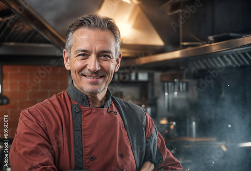 Il volto felice del cuoco- Uno sguardo nella cucina del ristorante photo