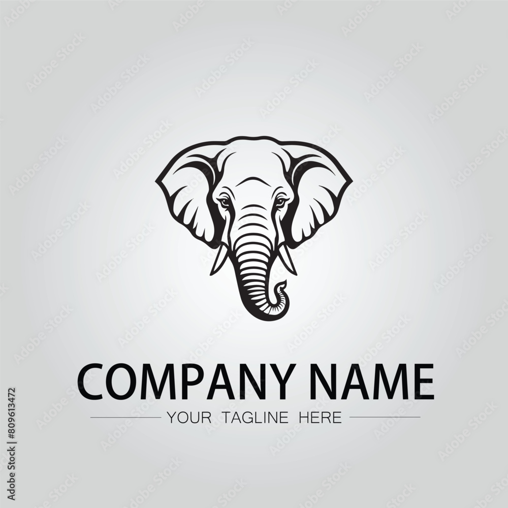 Fototapeta premium Elephant head logo company design vector image on the white background