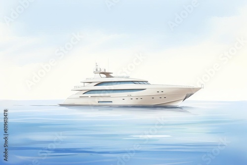 sleek yacht on the Mediterranean sea