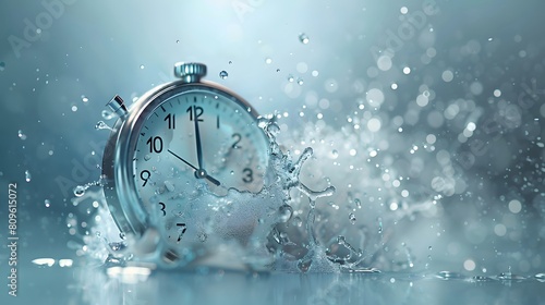 a dynamic image of a stopwatch frozen in motion, illustrating the concept of time management and the pursuit of excellence.