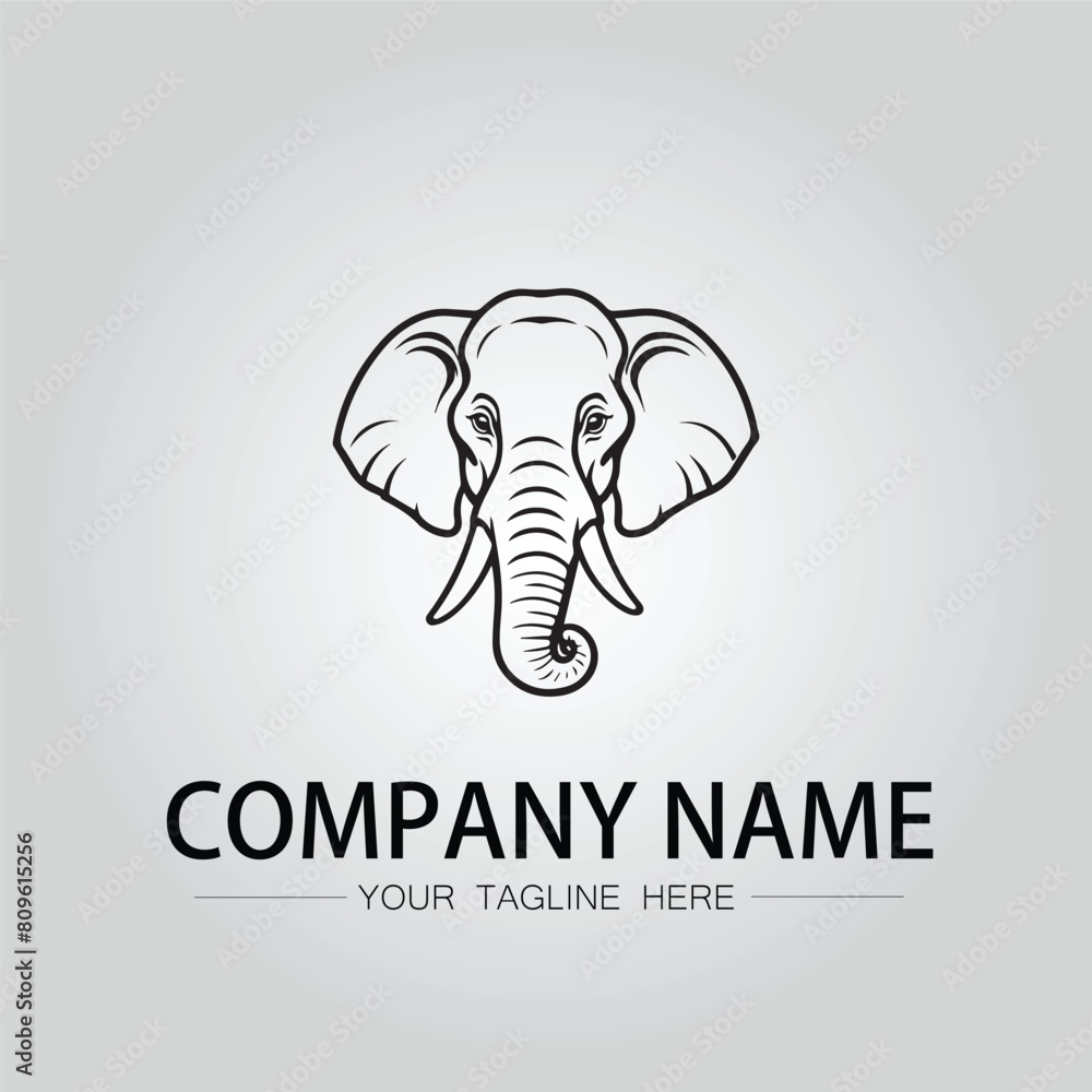 Elephant head logo company design vector image on the white background Elephant head logo company design vector image on the white background