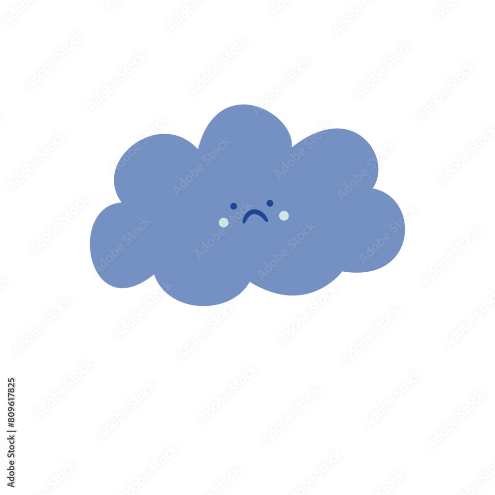 Adorable Cloud Icons with Sad Expressions Touching Weather Emojis Adorable Cloud Icons with Sad Expressions Touching Weather Emojis