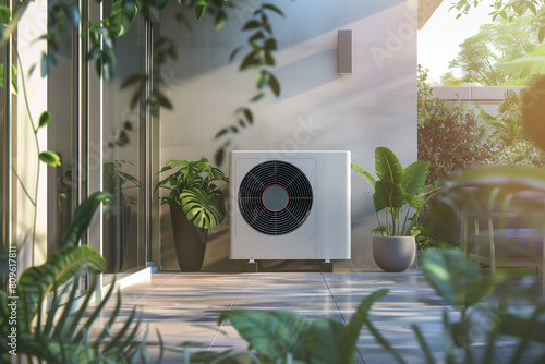 Eco-Friendly Air Source Heat Pump in Urban modern Residence
