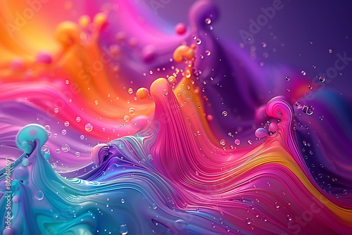 Abstract colorful background. Oil and water drops. Rainbow blurred texture