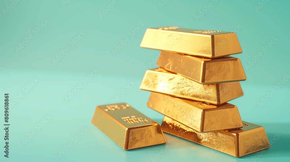 gold bars with green background