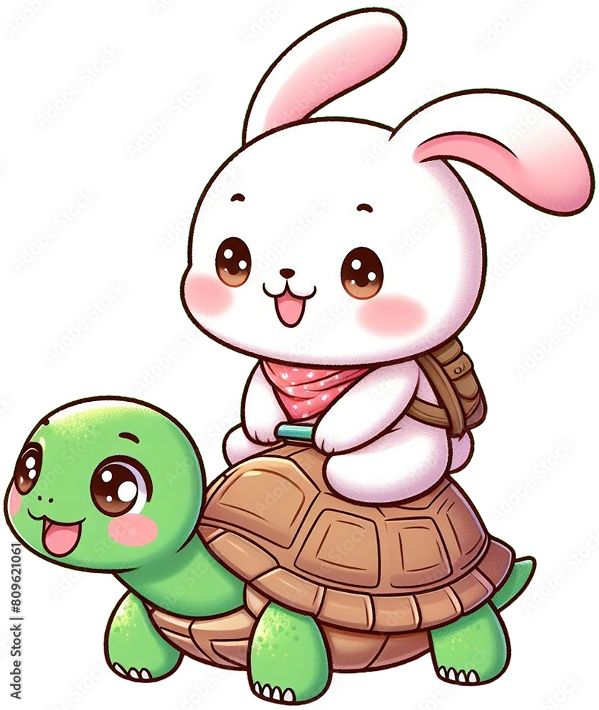 Fototapeta premium 토끼와 거북이,