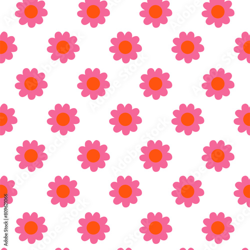 Vector Art with Seamless Flower Patterns Bright Background