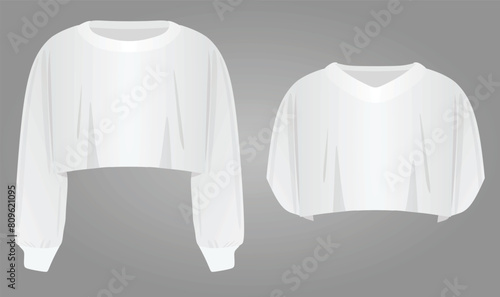 White women crop top. vector illustration