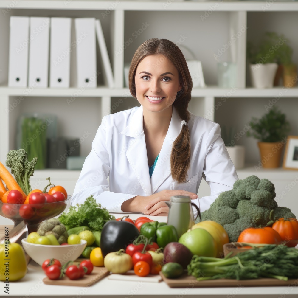 young nutritionist woman at her workplace young nutritionist woman at her workplace