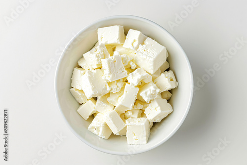 a bowl of tofu in a white bowl