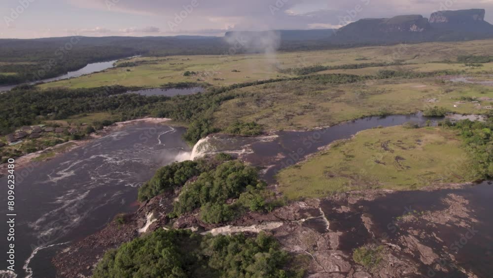 Aerial video of the Canaima´s lake, in Bolivar, Venezuela, flying over the waterfalls Aerial video of the Canaima´s lake, in Bolivar, Venezuela, flying over the waterfalls