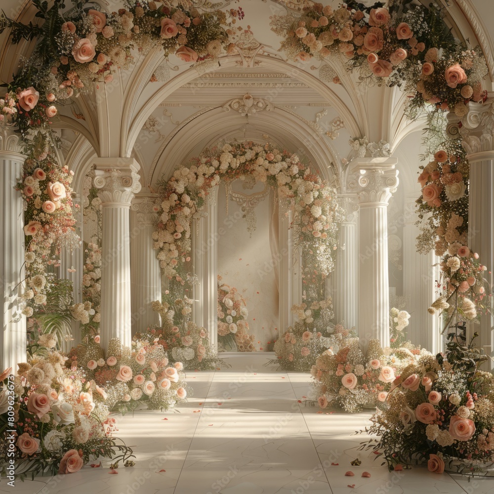 Aisle of Flowers - An elegant archway filled with flower decorations Aisle of Flowers - An elegant archway filled with flower decorations